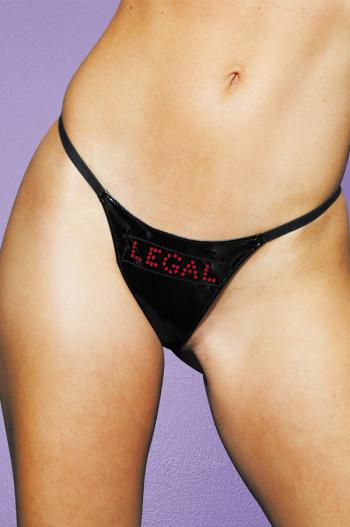 ALLURE LEATHER★アルーア★ワイルド&セクシー★エナメルビニール LEGAL メッセージ入りGストリング
