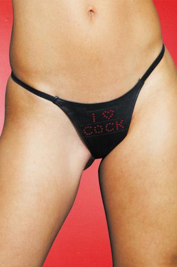 ALLURE LEATHER★アルーア★ワイルド&セクシー★レザー 「I LOVE COCK」 メッセージ入りGストリング