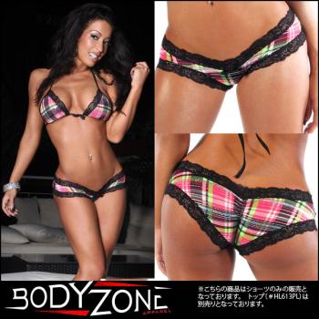ボーイショーツ/ダンス衣装/ゴーゴーダンス/激カワレース×チェックボーイショーツ(単品)【ボディゾーン/BodyZone】