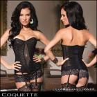 Coquette【Coquette/コケット】ディテールに凝った、セクシーブラックコルセット/ボンテージ