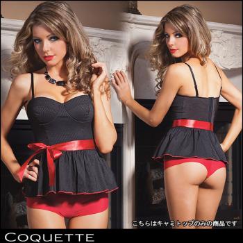 キャミトップ/キャミソール/ランジェリー/ ピンストライプふんわりスカート風キャミトップ(単品)【COQUETTE/コケット】