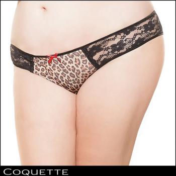 【Coquette/コケット】大きいサイズ/ レオパード/ヒョウ柄/パンツ/パンティ/ブラック×レッド/ 下着/ランジェリー/セクシー