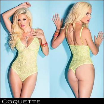 花柄レース&リボンがSexyでCute! ストレッチテディ【コケット/Coquette】ランジェリー/セクシー