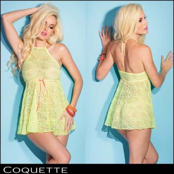 花柄レースが可愛い★ホルターネックストレッチベビードール【コケット/Coquette】ランジェリー/セクシー