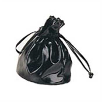 Black pat drowstring bag