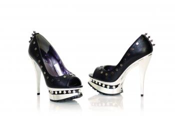 個性的メタルスパイクオープントゥ厚底パンプス☆5インチヒール【ハイエストヒール☆The Hightest Heel】