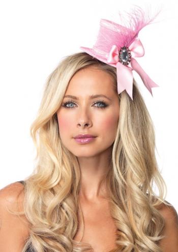 【レッグ☆バーレスク】フェザーアクセント付き♪スパンコールディテールのミニトップハット☆