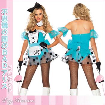 アリス/コスチューム/刺激的バッドガールアリスコスチューム5点セット【レッグアベニューコスチューム/Leg Avenue Costume】