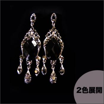 【ランジュエリー】<全2色>シャンデリアピアスwith BIG!クリスタル&ラインストーン★