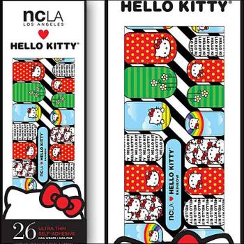 【ncLA/エヌシーエルエー】ハローキティ/KITTY/レインボー/ドット/ボーダー/ネイルシール/ネイルラップ/ネイルアート/