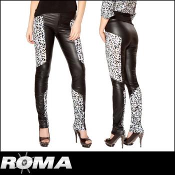 ロングパンツ/スキニーパンツ/豪華きらきらスパンコールヒョウ柄切り替え美シルエットパンツ(単品)【ローマコスチューム/Roma Costume】