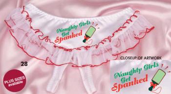 プレゼントにおすすめ♪【シャーリー】オープンフロントパンティ「Naughty Girl Get Spanked」プリント