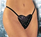 女王様・SM・ボンデージ★レザー★セクシースタッズ付きハート型Ｇストリングス
