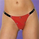 ALLURE LEATHER★アルーア★女王様・ＳＭ・ボンデージ★ワイルド＆セクシー★ウエットルックビニールエナメル★赤のスタッズつきＧストリング