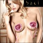 【BACI／ブラックレーベル】ゴージャスなピンクスパンコールのリボン付きペイスティ♪ニップレスシール/ニップルシール