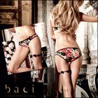 セレブ系花柄パンティ/可憐な花柄&サテンりぼんパンティ（単品）【BACI/バチランジェリー/ブラックレーベル】