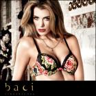 セレブ系花柄ブラ/可憐な花柄パット入りブラジャー（単品）【BACI/バチランジェリー/ブラックレーベル】