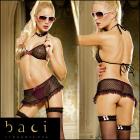 【baci/バチランジェリー】激セクシーヨーロピアンブランド♪ハートメッシュスカート上下セット（ブラック）★