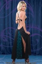 COQUETTE★コケット★セクシー＆トレンディなオトナのランジェリー★妖艶なピーコック柄アクセントの大胆スリットロングガウン