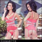 【Coquette/コケット】ビスチェ／ラブリービスチェ＆Ｇストリング（取り外し可能なガーター付き）（２点セット）
