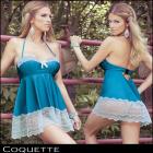 【Coquette/コケット】ブラ／不思議の国のアリスみたいにキュート☆ベビードール＆Ｇストリング（２点セット）