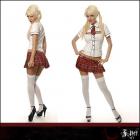 ＜3ピースコスチュームセット＞CUTEプリーツ制服スカート★スクールガールセット