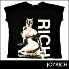 【JOYRICH（ジョイリッチ）】シックなブラック★キャットウーマンプリントの大きめショートスリーブスリーブシャツ♪
