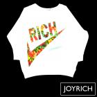 【JOYRICH（ジョイリッチ）】カラフルなナチュラル柄のプリントクルーネックロングTシャツ♪