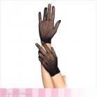 ネットブローブ/編みグローブ/手袋/花柄アクセント付きドット柄ネット素材グローブ【レッグアベニュー/Leg Avenue】