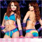 ホルターネックトップとボーイショーツ2点セット/レインボープリント【レッグアベニューレイブウェア/Leg Avenue Rave Wear】