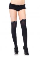 【レッグアベニュー☆Leg Avenue】お洒落なプチアクセント★スタッズ付きオペークサイハイストッキング♪