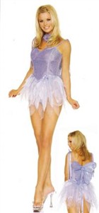 2PC blue pixie dress with organza skirt and wings