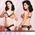 ブラショーツセット/上質ストレッチオープンバストブラジャーとストラップソング2点セット【レッグアベニュー/Leg Avenue】