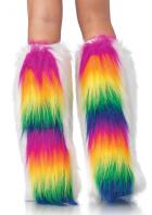 レッグウォーマー/ふわふわもこもこのレインボーカラーレッグウォーマー【レッグアベニューレイブウェア/Leg Avenue Rave Wear】