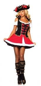 【レッグアベニュー★コスチューム】1ピース★ミニドレスパイレーツハロウィンコスチューム★ふんわりスカート★フロントリボンアップ