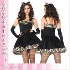 ヒョウ/ネコ/キュートヒョウ柄レオパードキャットガールコスチューム3点セット【レッグアベニューコスチューム/Leg Avenue Costume】