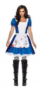 【レッグアベニュー★コスチューム】3ピース★血まみれエプロン姿アリスコスチューム★ドクロ付バックリボン★