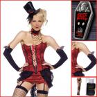 【特別フルコーデ価格!】 5ピース★本格仮装セット★ラブバイトバンパイアハロウィンコスチュームセット★吸血鬼/ドラキュラ