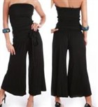 ファッショニスタ☆パーティーガール☆セクシー＆クール☆ワイドガウチョのチューブトップジャンプスーツ☆黒