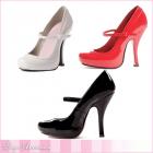 ストラップパンプス/ストラップ付きエナメルメリージェーンパンプス（ヒール高さ約4インチ）【Leg Avenue Shoes（レッグアベニューシューズ）】