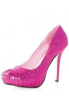 【Leg Avenue Shoes（レッグアベニューシューズ）】つま先チラ魅せ☆激グリッターヒールサンダルパンプス♪（約１３センチヒール）