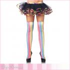 鮮やか虹色ストライプのサイハイストッキング【レッグアベニューレイブウェア/Leg Avenue Rave Wear】夏フェス衣装
