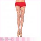 タトゥーストッキング/プリントストッキング/清楚系ローズプリント美脚タトゥーストッキング【レッグアベニュー/Leg Avenue】