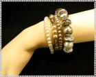 【ランジュエリー】クリスタルとパールのブレスレットセット★（4本セット）