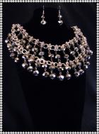 【ランジュエリー】VIP★ネックレス！ゴージャスなシルバークリスタルネックレスwith　ピアス