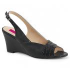 3 インチ (7.6 cm) Slingback ウェッジのぞき見つま先のサンダル
