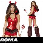 【Roma costume/ローマ コスチューム】デビル5点セット/悪魔/レッド/スパンコール