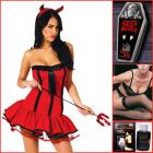 【特別フルコーデ価格!】 4ピース★本格仮装セット★デビルコスチュームセット★ハロウィンコスチューム
