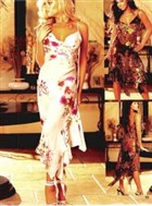 フローラルシルクロングガウン