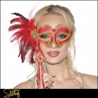 【シャーリーオブハリウッド/Shirley of Hollywood】マスク/コスチューム/レッド&ゴールドの目立ち系スティックマスク